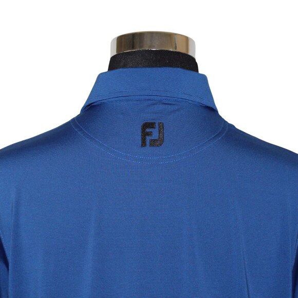 Footjoy FJ Medium 3 Button Collar Polo Golf Shirt Blue Short Sleeve Collared - Picture 4 of 9